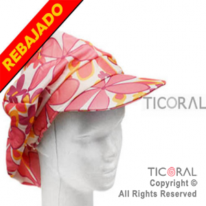 SOMB BOINA FLOREADA FUCSIA Y NARANJA CON VISERA x 1HS5820-31x 1